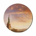 thumbnail image 1 of Landscape Mouse Pad for Computers, Liberty Land Free Home Brave New York Scenery with Clouds Image, Round Non-Slip Thick Rubber Modern Gaming Mousepad, 8" Round, Multicolor, by Ambesonne, 1 of 2