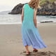 thumbnail image 3 of Vestido largo informal de verano con cuello redondo y estampado degradado para mujer, 3 of 6