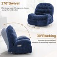 thumbnail image 4 of YSICK Oversized Power Swivel Rocker Recliner Chair with USB Ports Chenille for Living Room,Blue, 4 of 7