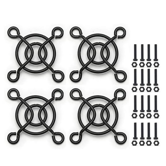 Easycargo 4pcs 25mm Fan Grill Guard Black with Screws   Nuts (4 Pack)