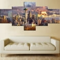 thumbnail image 4 of TISHIRON 5PCS Framed City Canvas Wall Art Set,50"x24" Seattle Skyline at Sunset Canvas Art Decor, 4 of 7