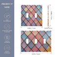 thumbnail image 2 of Yayeee Toggle Light Switch Wall Plate 2-Gang 4.56"x4.48" Decorative Outlet Cover, Pink Shimmering Pattern, 2 of 7