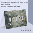 thumbnail image 3 of Yayeee Toggle Light Switch Wall Plate 2-Gang 4.56"x4.48" Decorative Outlet Cover, Ghosts Playing in A Garden, 3 of 7