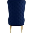 thumbnail image 3 of Best Master Furniture Venetian Tufted Velvet High Back Arm Chair in Navy, 3 of 6