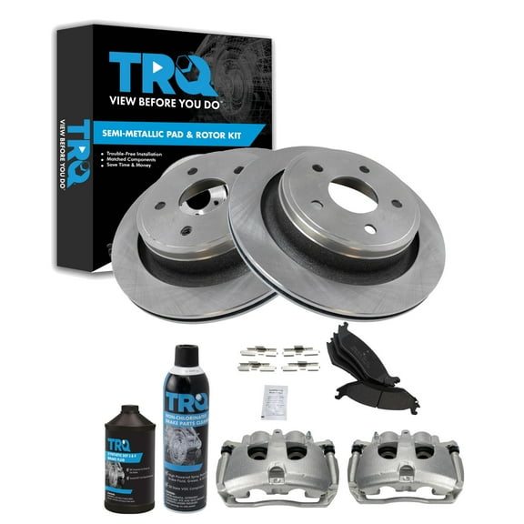 TRQ Rear Brake Pad & Rotor Kit BKA45468 Fits Select 2012-2012 Ram 1500