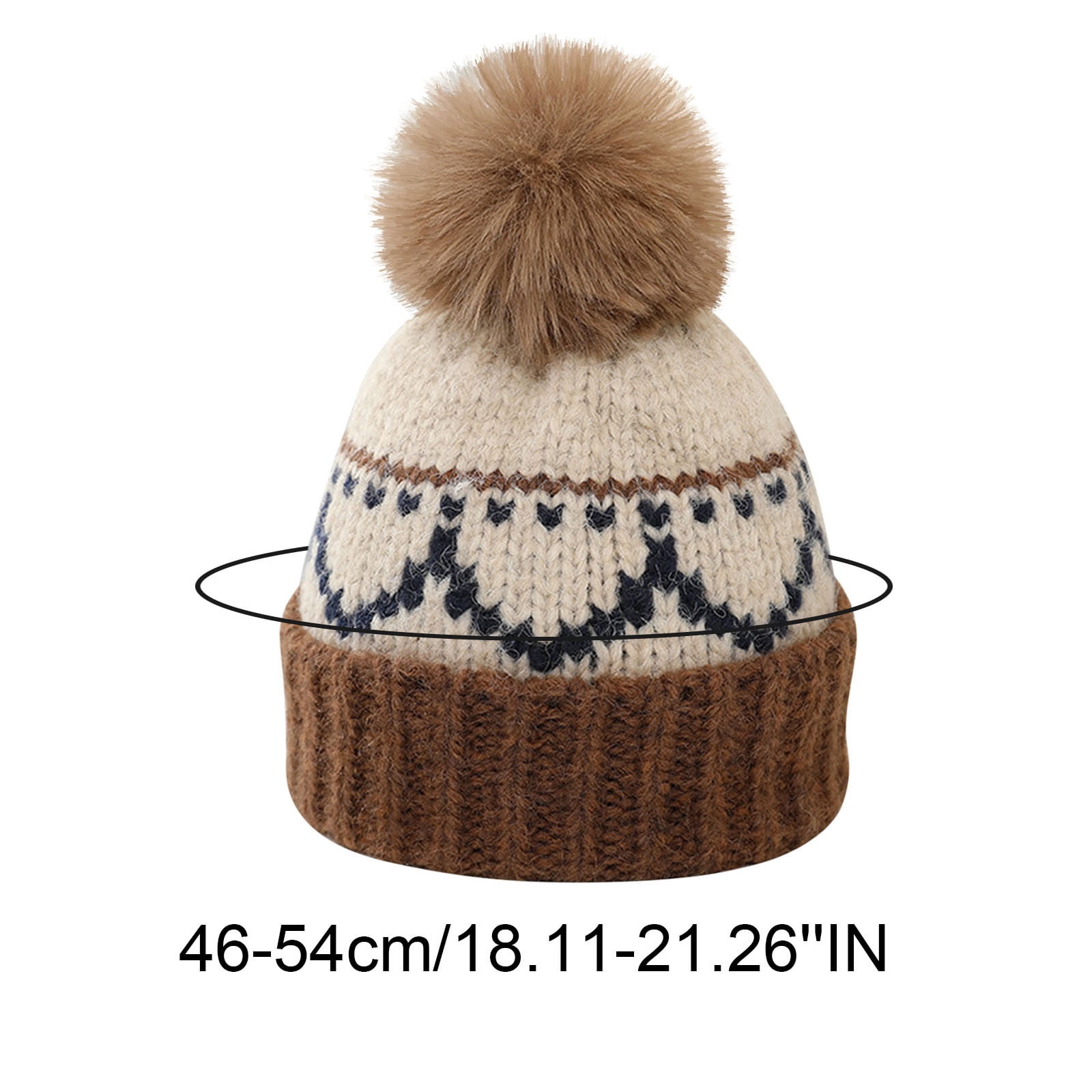 Wancir Kids Winter Beanie Hat, Children’s Warm Knitted Fleece Lined Woollen Ski Pompom Hat for Boys & Girls 3-9 Years