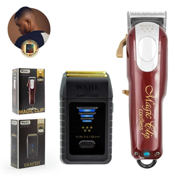 Cortadora de Cabello Magic Clip Inalambrica y Afeitadora Vanish Recargable Wahl