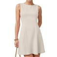 thumbnail image 2 of vigerkar Women's 2025 Summer Sleeveless Tank Mini Dresses Crew Neck A Line Flare Party Short Dress Beige, L, 2 of 6