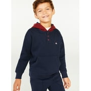 Free Assembly Boys Long Sleeve Henley Fleece Hoodie, Sizes 4-18