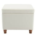 thumbnail image 5 of Classic 22" x 18" Storage Ottoman Footstool with Hinged Lid, Upholstered Fabric Ottoman with Wooden Legs for Living Room, Bedroom, 5 of 12