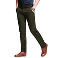 thumbnail image 1 of Pantalones a juego con la parte delantera plana y ajustada para hombre, color verde, talla 34, 1 of 5
