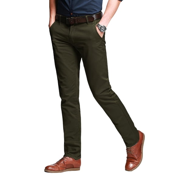 Pantalones a juego con la parte delantera plana y ajustada para hombre, color verde, talla 34