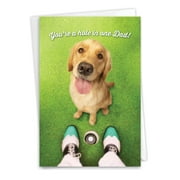 NobleWorks Funny Father's Day Greeting Card with 5 x 7 Inch Envelope (1 Card) Dad Golf Dog C10950FDG