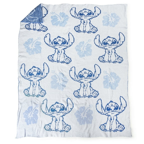 Disney Lilo & Stitch Hawaiian Flower Feather Knit Throw Blanket – Soft Kids Bedding