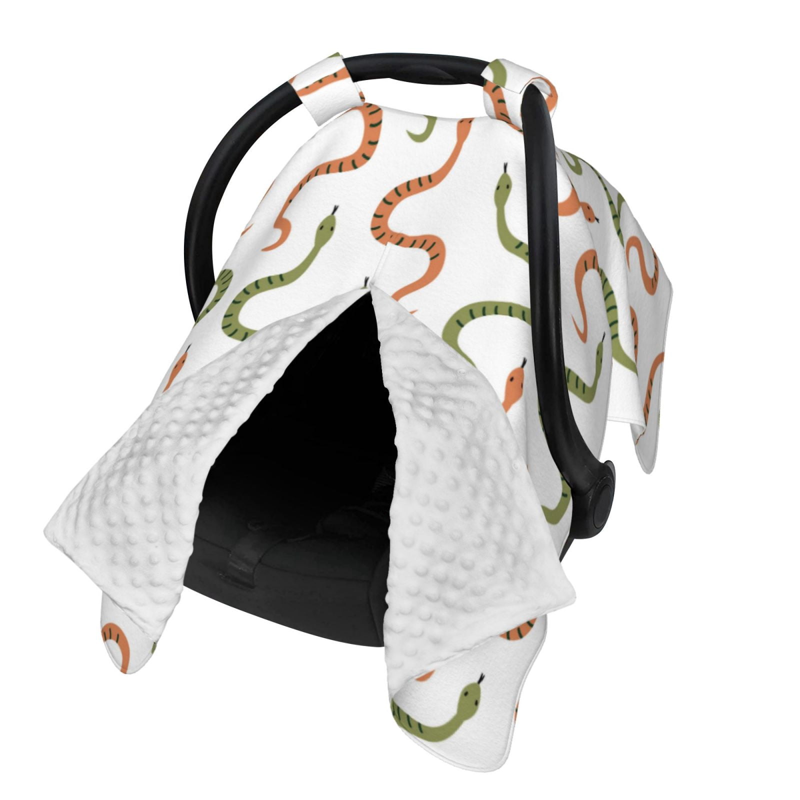 Naloa Hand Drawn Snake Baby Car Seat Cover, Breathable Baby Carrier Cover, Multiuse Baby Carrier Cover & Nursing Breastfeeding Cover