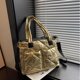 thumbnail image 4 of Bolso de mano acolchado para mujer, lujoso bolso de mano a cuadros, bolso de mano acolchado, ligero, de algodón, para invierno, 4 of 6