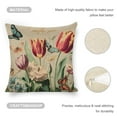 thumbnail image 4 of flowers butterflieslinen throw pillowcase decoration pillowcase gifting preferred 24x24 inch cushion cover 4 sets sofa pillowcase sofa bedroom living room car, 4 of 8
