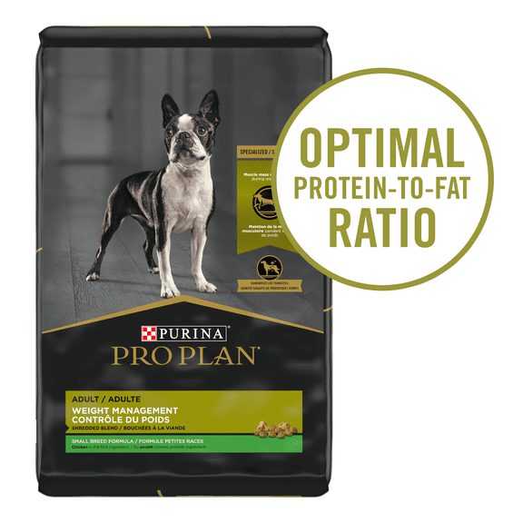 Purina Pro Plan With Probiotics Small Breed Dry Dog Food, Specialized Weight Management Shredded Blend, 6 lb. Bag