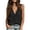 Black, variant on Vivianyo HD Women's V-Neck Pleated Sleeveless Tank Top, Casual Solid Vest for Women Summer Vacaton Wear, Women's Black, Sizes S-2XL