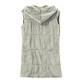 thumbnail image 1 of Plus Size Coat Women Sleeveless Hooded Coat Solid Color Plus Size Warm Long Wool Coat, 1 of 2