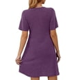 thumbnail image 3 of Fantaslook Short Sleeve Dresses for Women V Neck Summer Midi Dresses Empire Waist Tunic Casual Dress with Pockets, 3 of 8