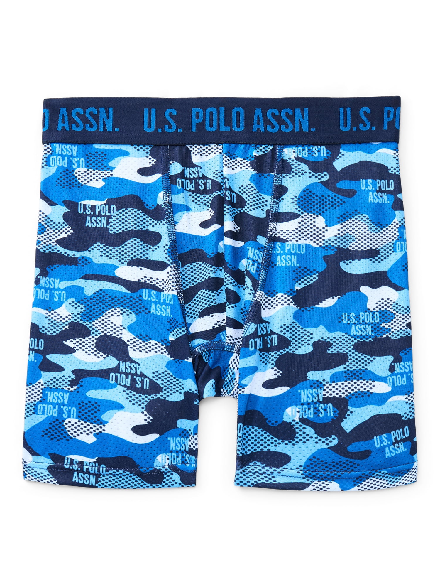 U.S. Polo Assn. Boys Performance Mesh Tagless Boxer Briefs, 5-Pack, Sizes S-XXL