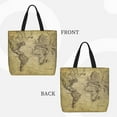 thumbnail image 2 of Fotbe Vintage World Map Bolsa Tote con Estampado para Mujer, Bolsos con Cremallera, Bolsa de Hombro Casual de Gran Capacidad con Bolsillos Internos, 2 of 7