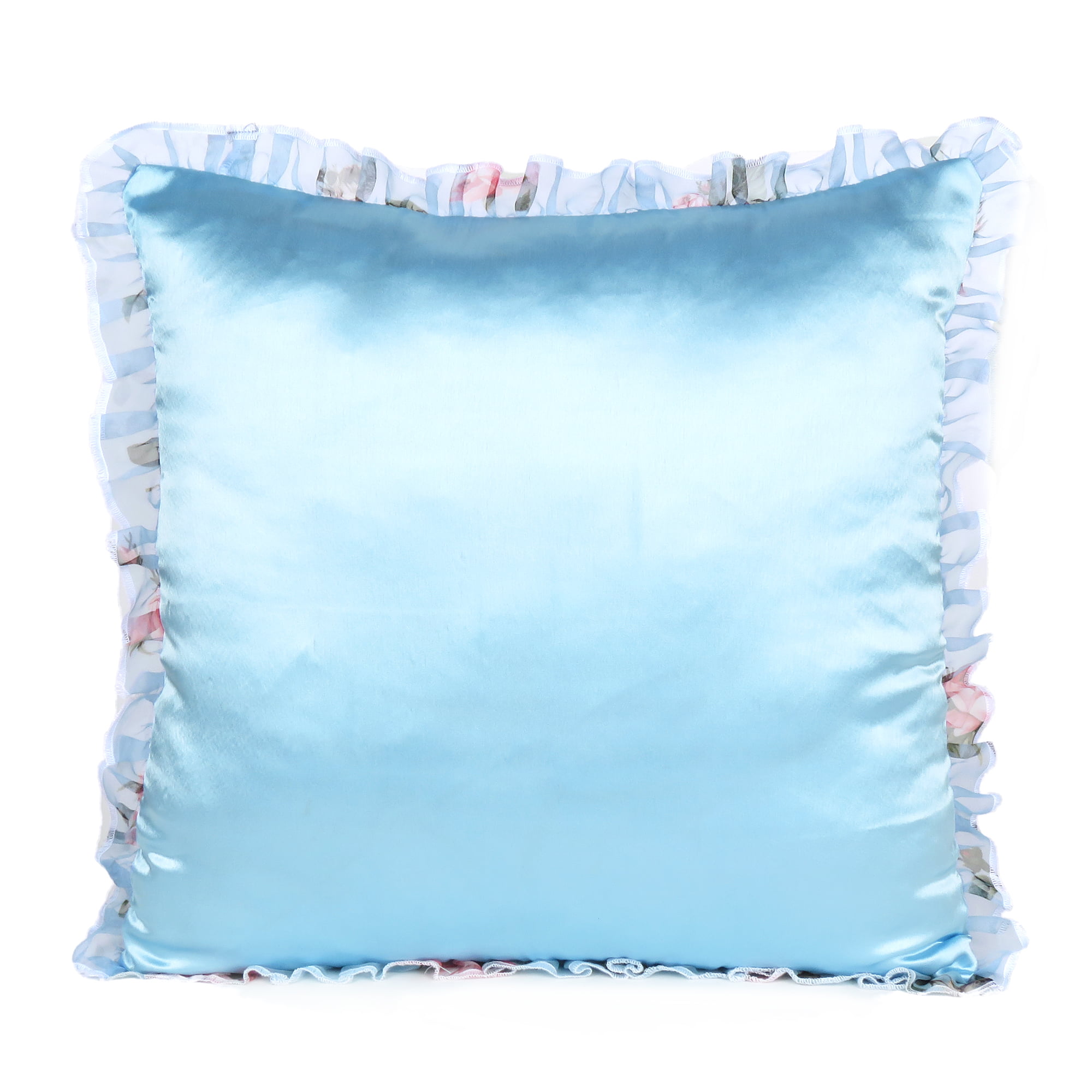 Cushion Cover Pillow Case Throw 18x18 Soft Decorative Solid Satin Pillow Square 
