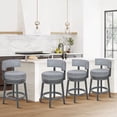 thumbnail image 4 of COLAMY Swivel Bar Stools Set of 4, 25 Inch Counter Height Stools, Modern Upholstered Wood Bar Chairs with Back for Kitchen Island Dining Room Bar, Fits 34-40" Height, Gray, 4 of 11