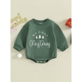 thumbnail image 2 of Suealasg Baby Boys Girls Christmas Romper Clothes 3M 6M 12M 18M Newborn Long Sleeve Tree Star Letter Print Onesie Bodysuit Autumn Clothing for Infant Boys Girls, 2 of 9
