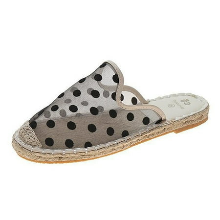 

KI-8jcuD Wedge Platform Sandals Women S Rope Flat Fashion Casual Large Mesh Polka Dot Roman Sandals Women Slipper Socks Fuzzy Womens Slippers Size 5 Electric Slippers For Women Monkey Slippers For W