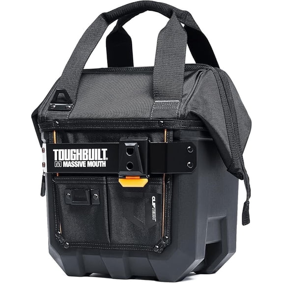 ToughBuilt - Massive Mouth 12-Inch Tool Bag, Compact Wide-Opening Tool Bag with Hard Body Construction, Reinforced Handles and 25 Pockets