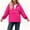 Hot Pink, variant on Women's Hooded Half-Zip Wind Jacket Ghalytn Drawstring Hem Loose Casual Pullover Outerwear with Pockets