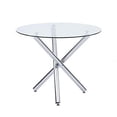 thumbnail image 2 of 36" Silver And Glass Round Tripod Base Coffee Table, 2 of 5