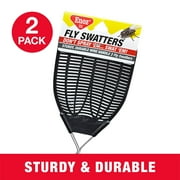 Enoz Fly Swatter, Wire Handled Plastic Fly Swatter, Assorted Colors, 2 Ct