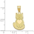 thumbnail image 3 of 14k Yellow Gold Laser Cut Cat with Heart Charm, 3 of 5