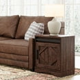 thumbnail image 3 of WAMPAT End Table, Pedestal Side Table with Drawer and Cabinet Wood Bedside Table Nightstands for Living Room Bedroom,Rustic Brown, 3 of 6