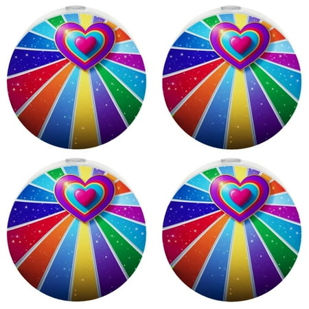 

Night Light Night Lights Plug into Wall Dusk to Dawn Sensor White Led Night Light 4 Pack Nightlight for Bedroom Bathroom Hallway Kitchen Rainbow Lines Heart Kawaii