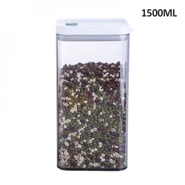 Kitchen Moisture-proof Sealed Square Plastic Transparent Grain Fresh-keeping Jar Can Be Stacked With Dried Fruit Snack Storage