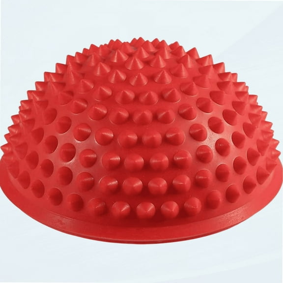 Spiky Massage Ball, Half Round Balance Exercise Ball for Foot Massage, Yoga Balls Fitness Exercise Gym Massager, Spiked Roller Ball for Foot Back Muscles, 5 Colors(Red)