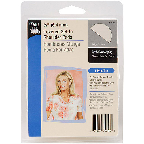 1/4" Covered SetIn Shoulder Pads, Beige, 2pk