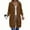 *Brown, variant on Womens Mid Long Zip Up Coat,Solid Color Lapel Jacket With Pockets ,Fashions Fall Tops Brown,Womens Plus M