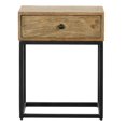 thumbnail image 1 of Home Fare Farmhouse Industrial Iron Base Side Table In Brown, 1 of 9