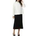thumbnail image 2 of INSPIRE CHIC Women's Collared  Pleated Shirt Long Sleeve Dressy Office Work Blouse XS White, 2 of 6