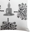 thumbnail image 2 of 18 x 18 Square Cotton Accent Throw Pillow, Meditating Buddha, Tree Print, White, Black, 2 of 4