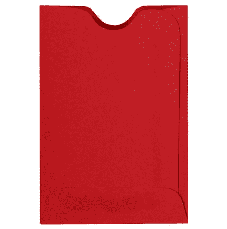 LUXPaper Credit Card & Gift Cards Sleeves, 80 lb, Ruby Red, 1,000 Pack, Size 2 3/8 x 3 1/2