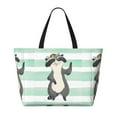 thumbnail image 2 of Balery Cute Raccoon Beach Travel Bag - Water-Resistant, Large Capacity Lightweight Tote with 7 Pockets for Women and Men - Perfect for Beach, Pool, Gym, and Travel, 2 of 7