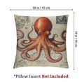 thumbnail image 4 of Acheng Octopus Pillow Cover Retro Coastal Throw Cushion Cover Nautical Decor Rectangular Pillowcase for Couch Sofa  20x20in, 4 of 7