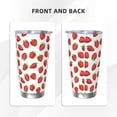 thumbnail image 3 of Lsque Strawberries Pattern 20oz Car Cup with Lid and Straw, Insulated Coffee Cup with Straw Topper, Spill Proof Travel Coffee Mug, Stainless Steel Tumble-Without Straw, 3 of 8
