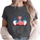 thumbnail image 1 of Camiseta de Cuello de la Tripulación de la Impresión Del Día de la Independencia de las Mujeres, Camiseta Casual Elegante para las Mujeres, 1 of 3